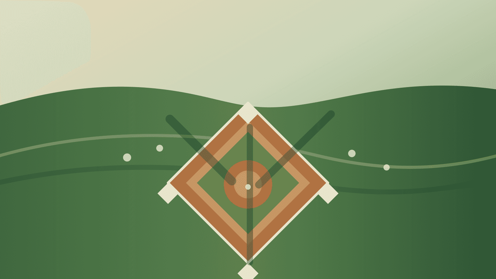 An illustrated ball field ready for new players